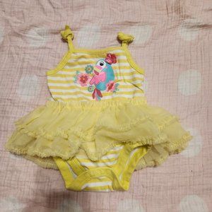 🌟$1 Bundled / Garanimals Tropical Bird Yellow & White Bodysuit - Size 0-3M - Su